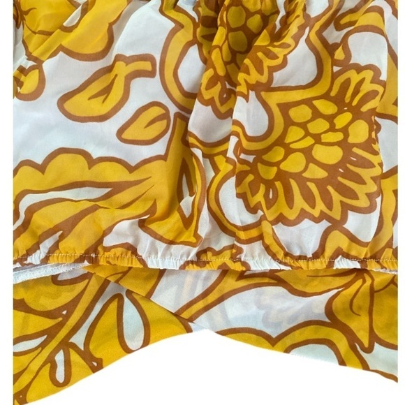 PEACH golden yellow top back waist tie closure - Picture 3 of 4